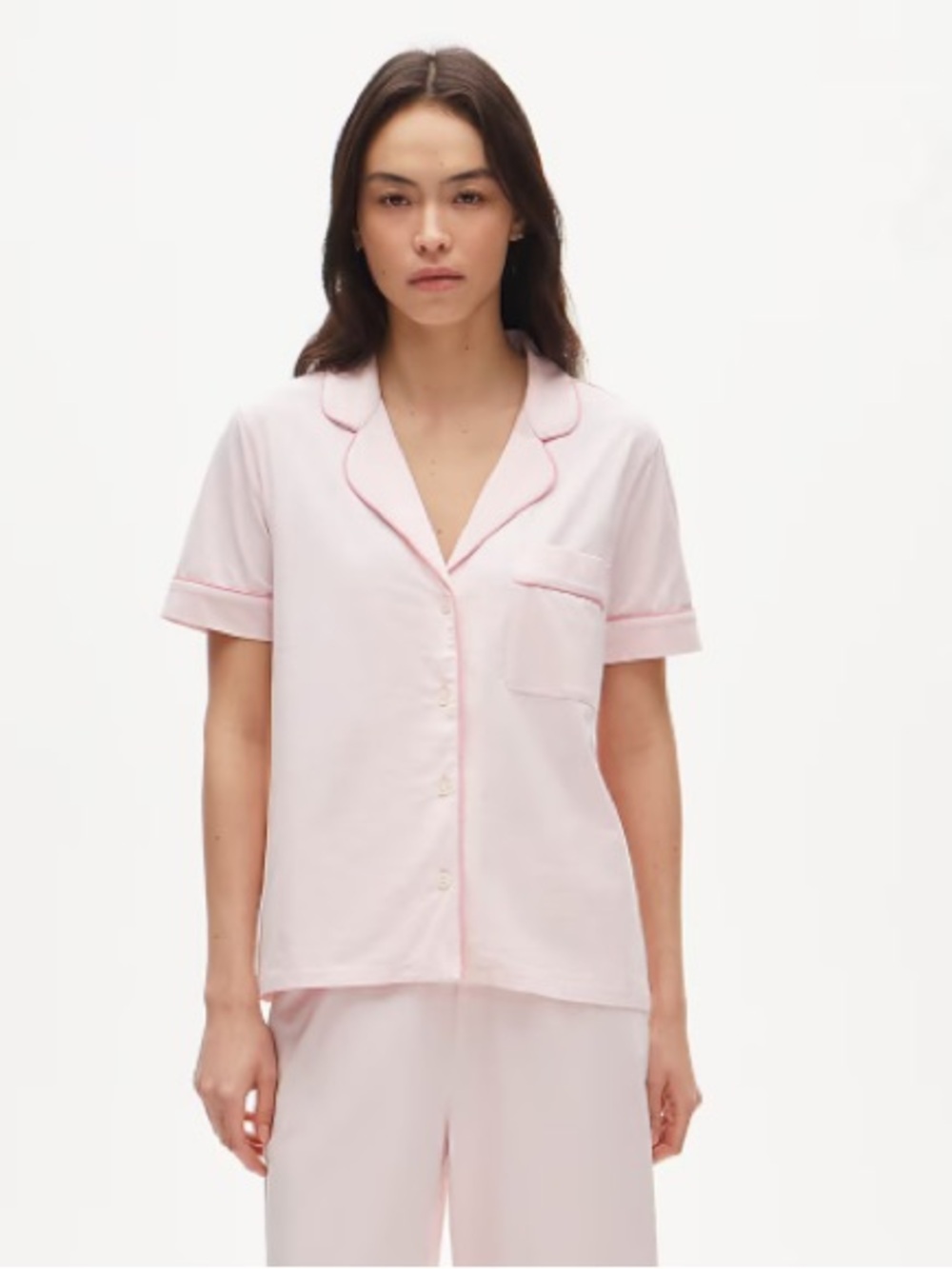 J crew white rose Dreamy cotton-blend short-sleeve pajama TOP